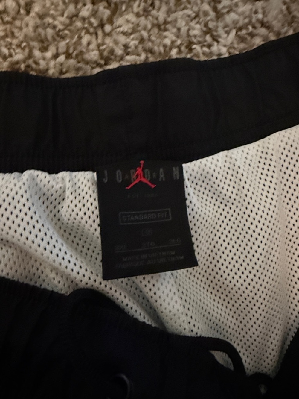 Jordan Men's Black Athletic Shorts with White Jumpman Logo - Picture 2 of 3